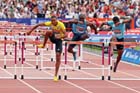 William Sharman in the 110 metres hurdles,  2013 IAAF Diamond League, Sainsbury's Anniversary Games, Queen Elizabeth Olympic Park, London.